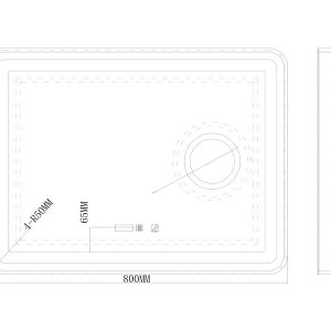 ogledalo 1181 LED black LINNI 60*80