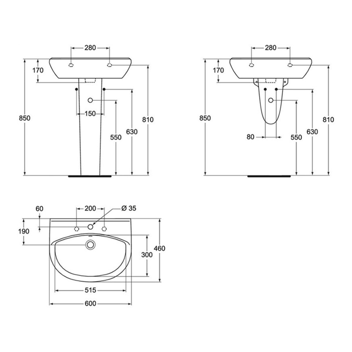 lavabo 600 W409601 ULYSSE - Slika 3