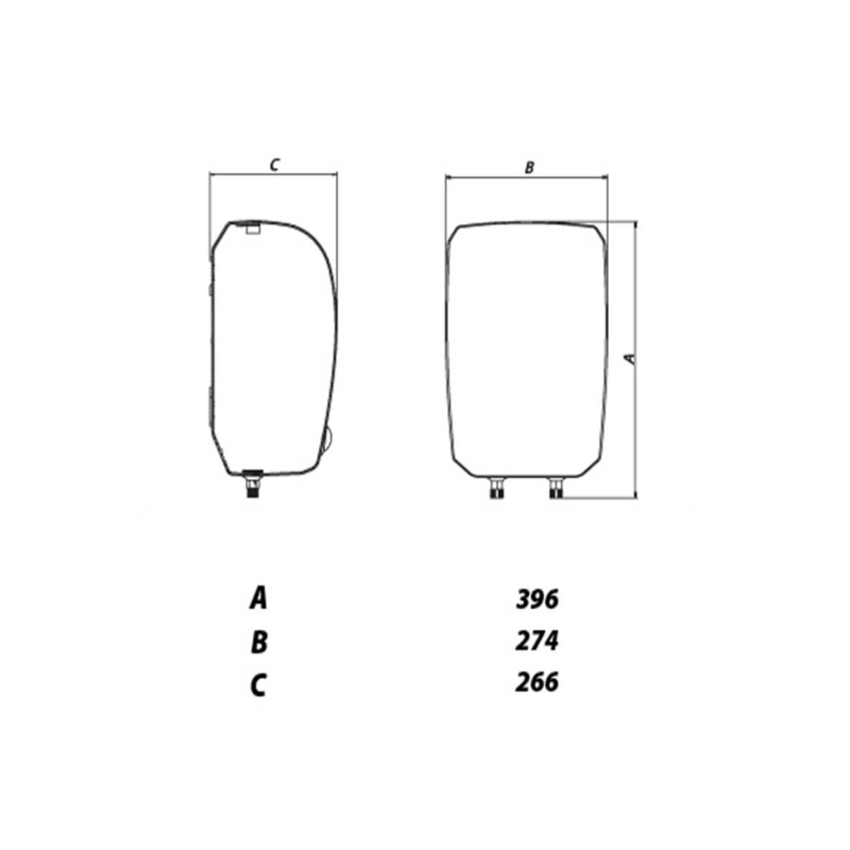 bojler 8L MT emajl metalac P-NM - Slika 3