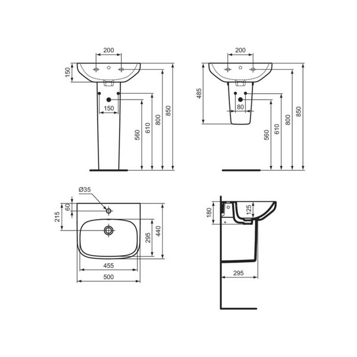 lavabo 500 T470701 I.LIFE - Slika 4