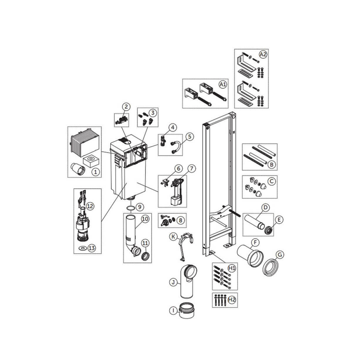 vodokotlic SET ECO E2332AC+bela tipka - Slika 5
